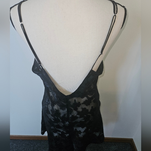 JOLYNN Vintage Low Black Slip Lingerie With Bow Detail Medium - Picture 3 of 6